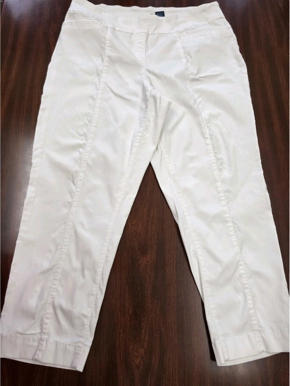 Westbound Woman Pants Womens 18W White Pull On Straight Leg Stretch Career